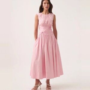 AJE Agatha Knot Waist Midi Dress